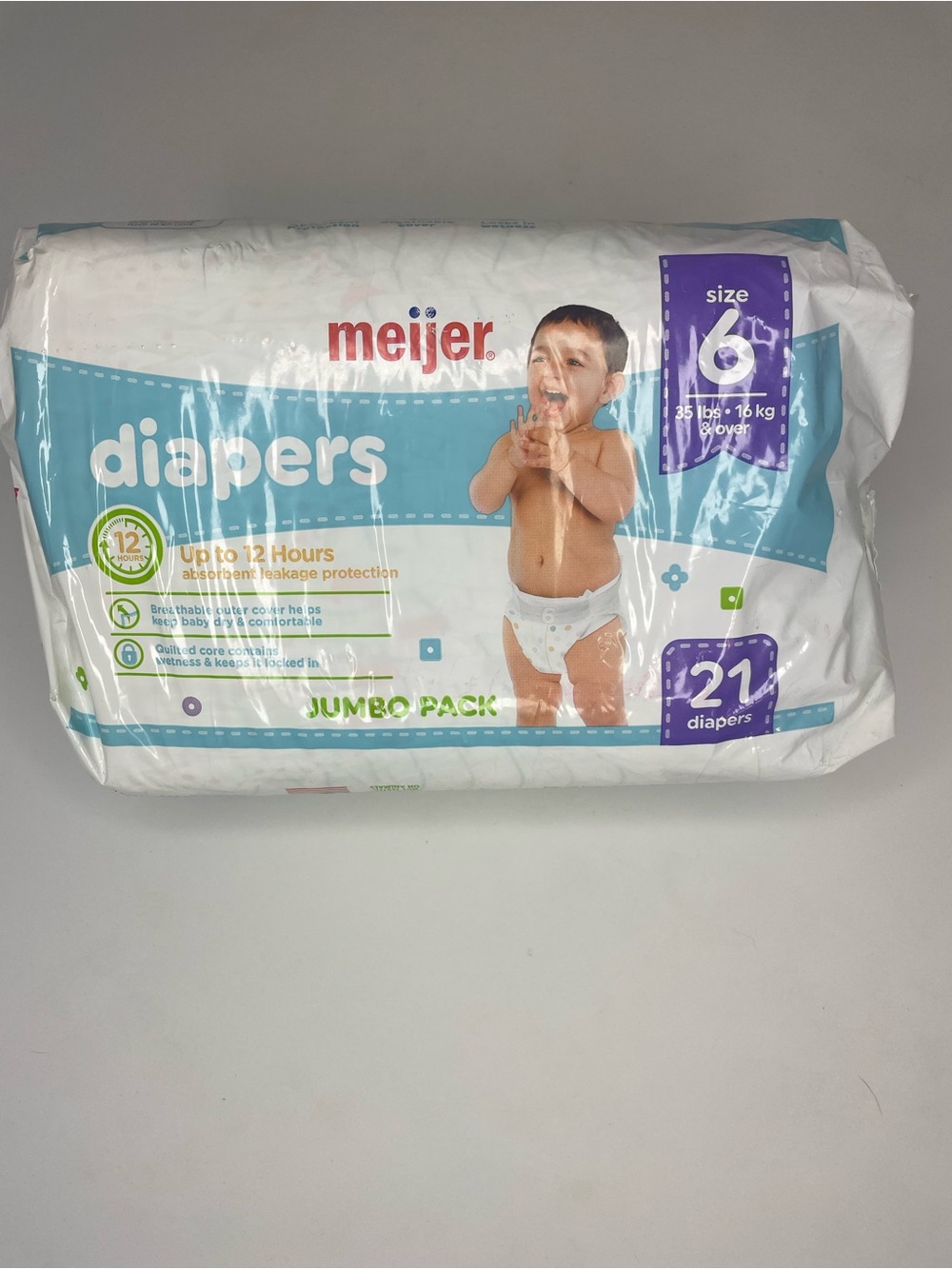 Meijer Size 6 Baby Diapers - White & Jumbo Pack